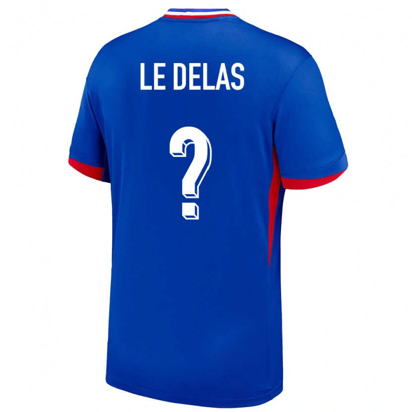 Danxen Mujer Camiseta Francia Mattéo Le Delas #0 Azul 1ª Equipación 24-26 La Camisa