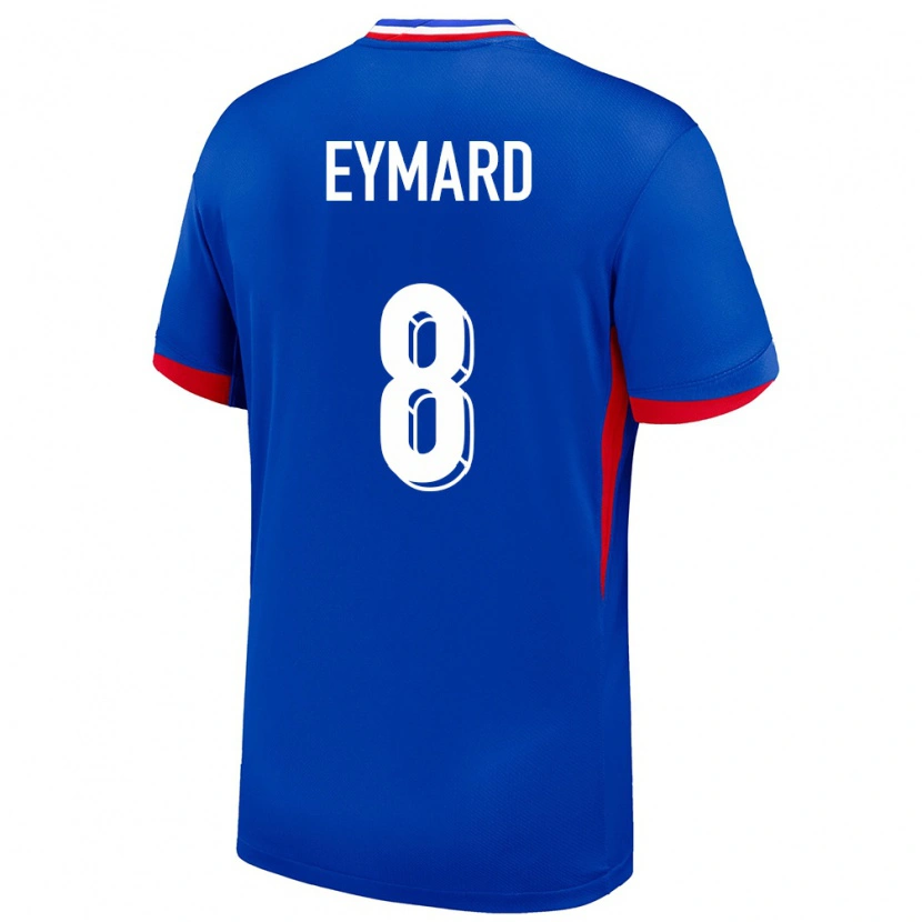 Danxen Mujer Camiseta Francia Paul Eymard #8 Azul 1ª Equipación 24-26 La Camisa