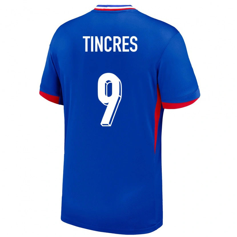 Danxen Mujer Camiseta Francia Joan Tincres #9 Azul 1ª Equipación 24-26 La Camisa