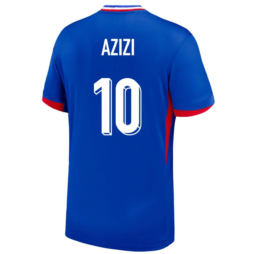 Danxen Mujer Camiseta Francia Ilyas Azizi #10 Azul 1ª Equipación 24-26 La Camisa