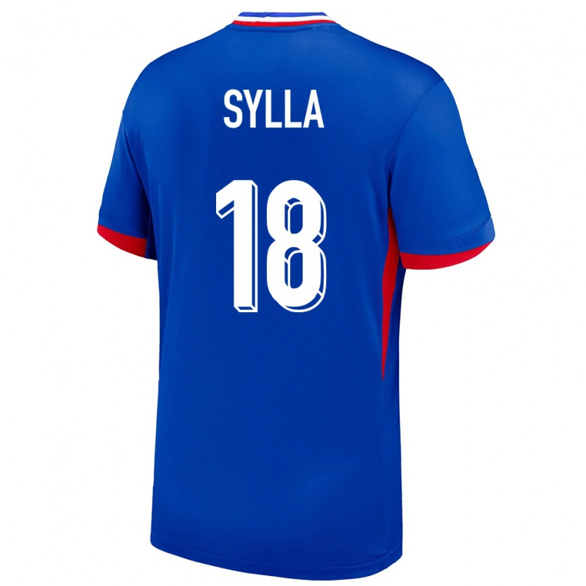 Danxen Mujer Camiseta Francia Fodé Sylla #18 Azul 1ª Equipación 24-26 La Camisa
