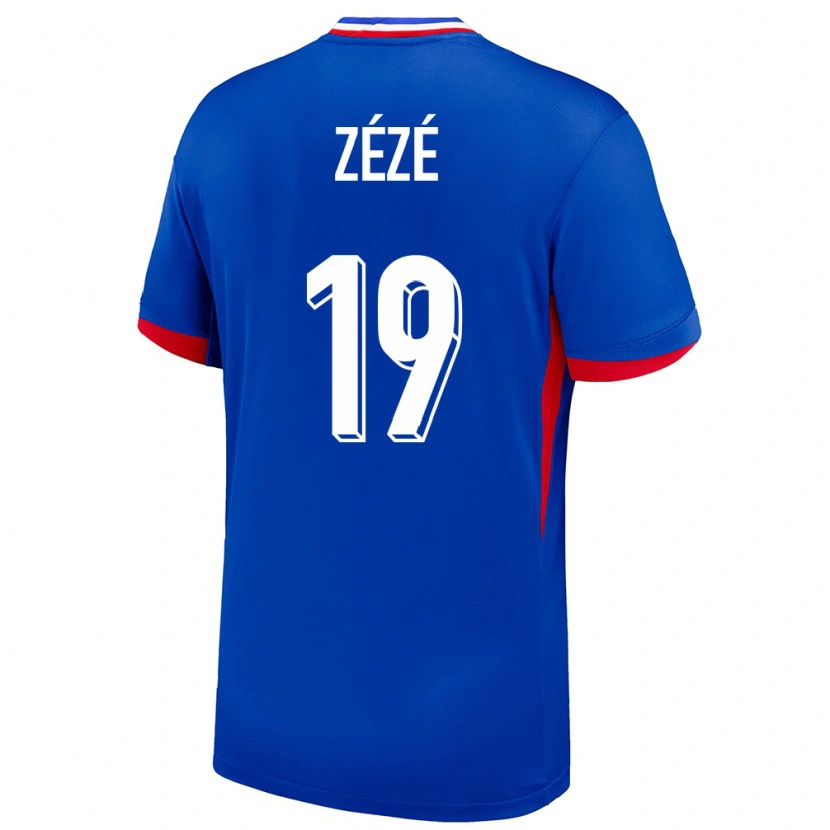 Danxen Mujer Camiseta Francia Nathan Zézé #19 Azul 1ª Equipación 24-26 La Camisa