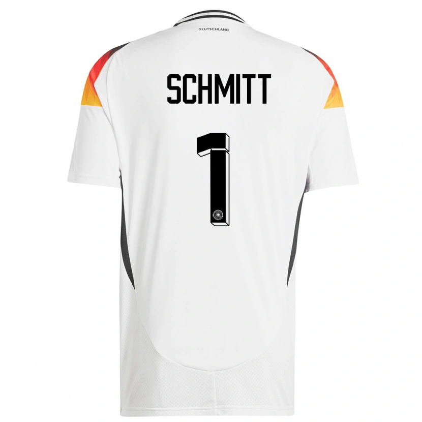 Danxen Mujer Camiseta Alemania Max Schmitt #1 Blanco 1ª Equipación 24-26 La Camisa