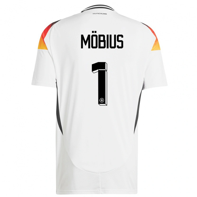 Danxen Mujer Camiseta Alemania Tjark Möbius #1 Blanco 1ª Equipación 24-26 La Camisa