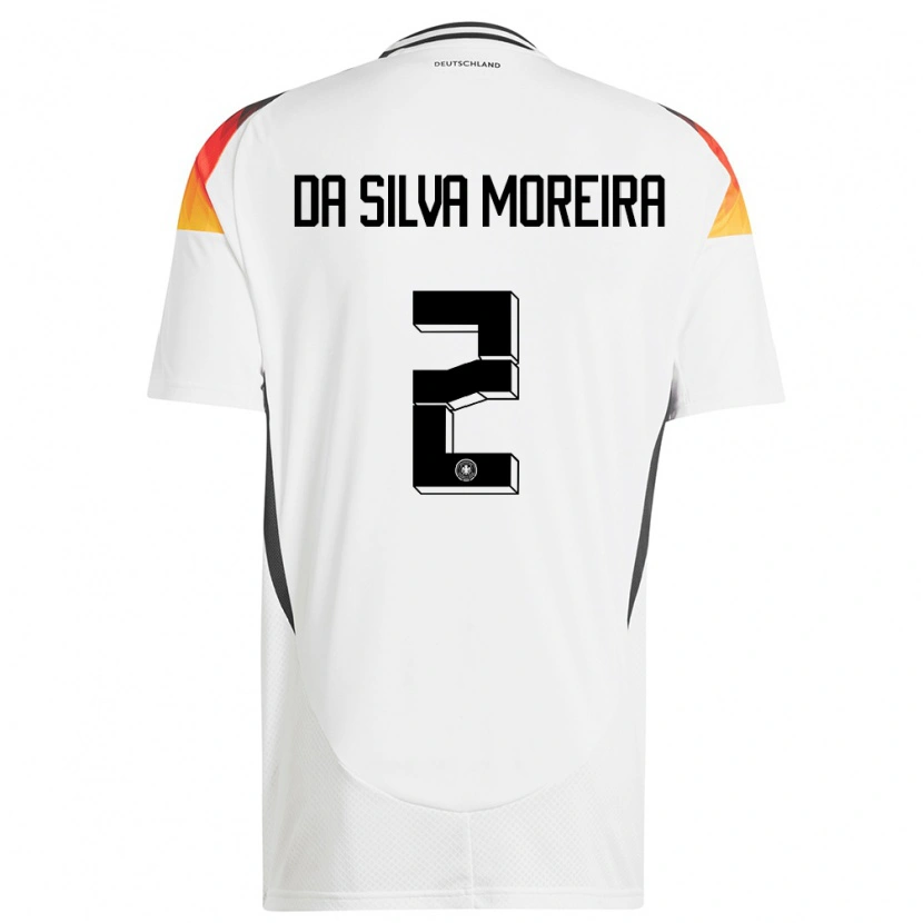 Danxen Mujer Camiseta Alemania Eric Da Silva Moreira #2 Blanco 1ª Equipación 24-26 La Camisa
