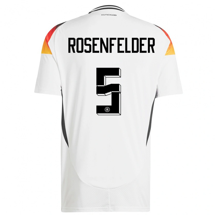Danxen Mujer Camiseta Alemania Max Rosenfelder #5 Blanco 1ª Equipación 24-26 La Camisa