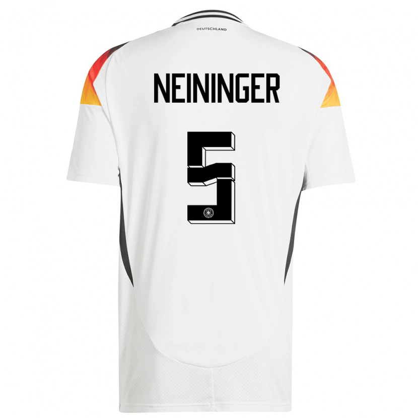 Danxen Mujer Camiseta Alemania Till Neininger #5 Blanco 1ª Equipación 24-26 La Camisa