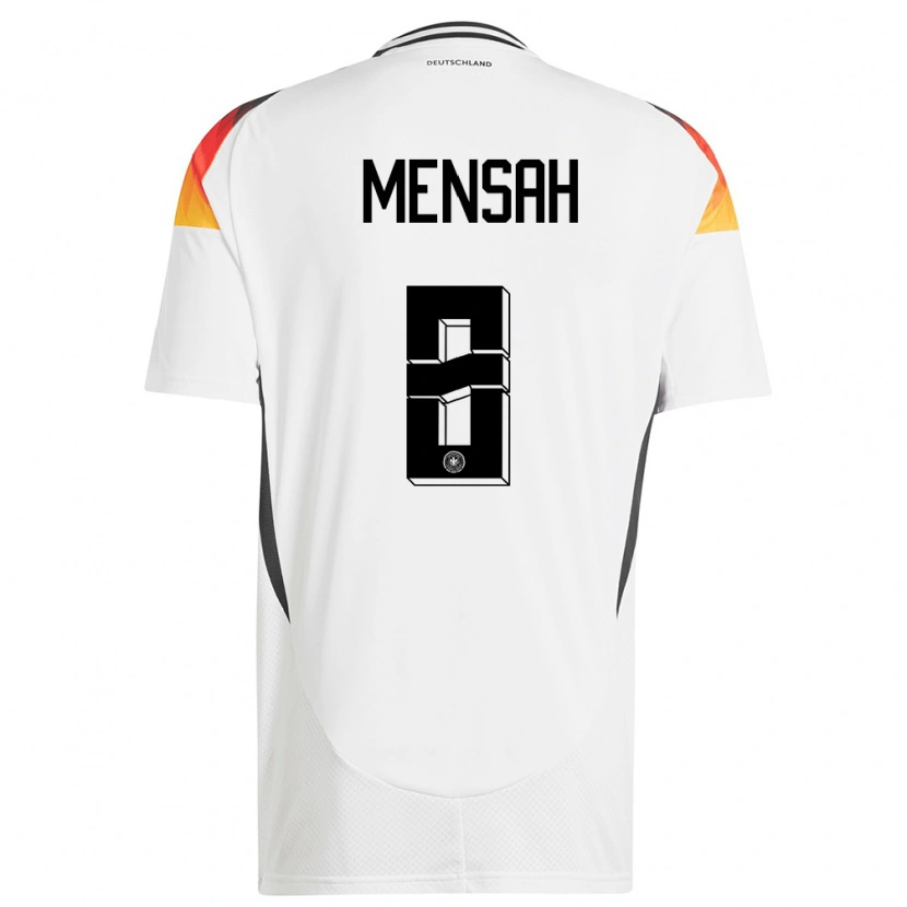 Danxen Mujer Camiseta Alemania Naba Mensah #8 Blanco 1ª Equipación 24-26 La Camisa