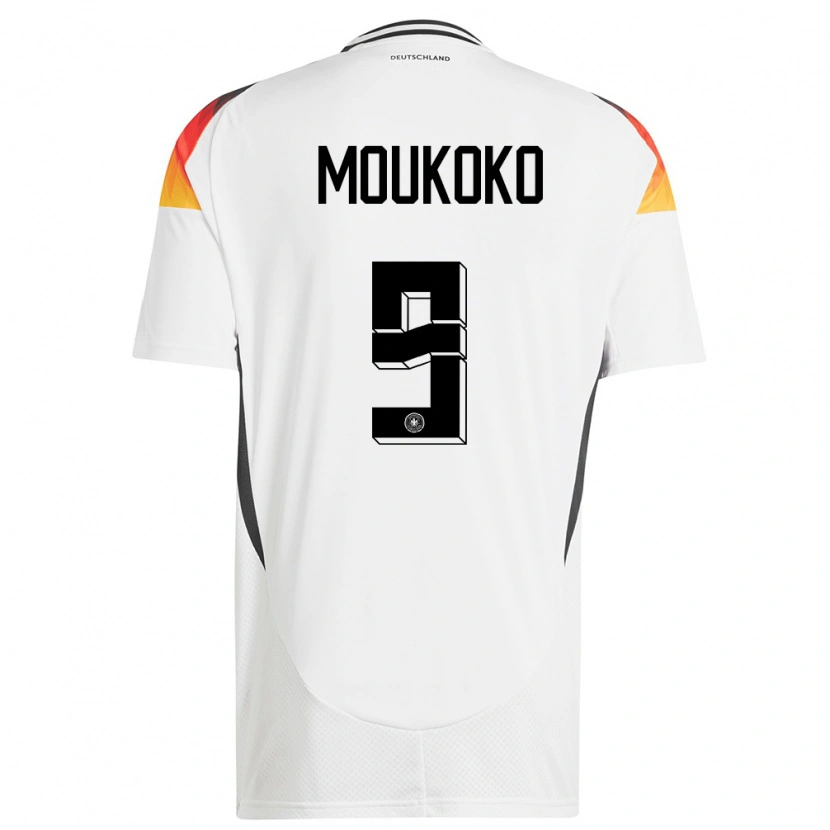 Danxen Mujer Camiseta Alemania Youssoufa Moukoko #9 Blanco 1ª Equipación 24-26 La Camisa