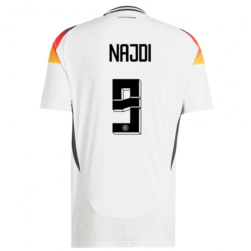 Danxen Mujer Camiseta Alemania Ahmad Najdi #9 Blanco 1ª Equipación 24-26 La Camisa