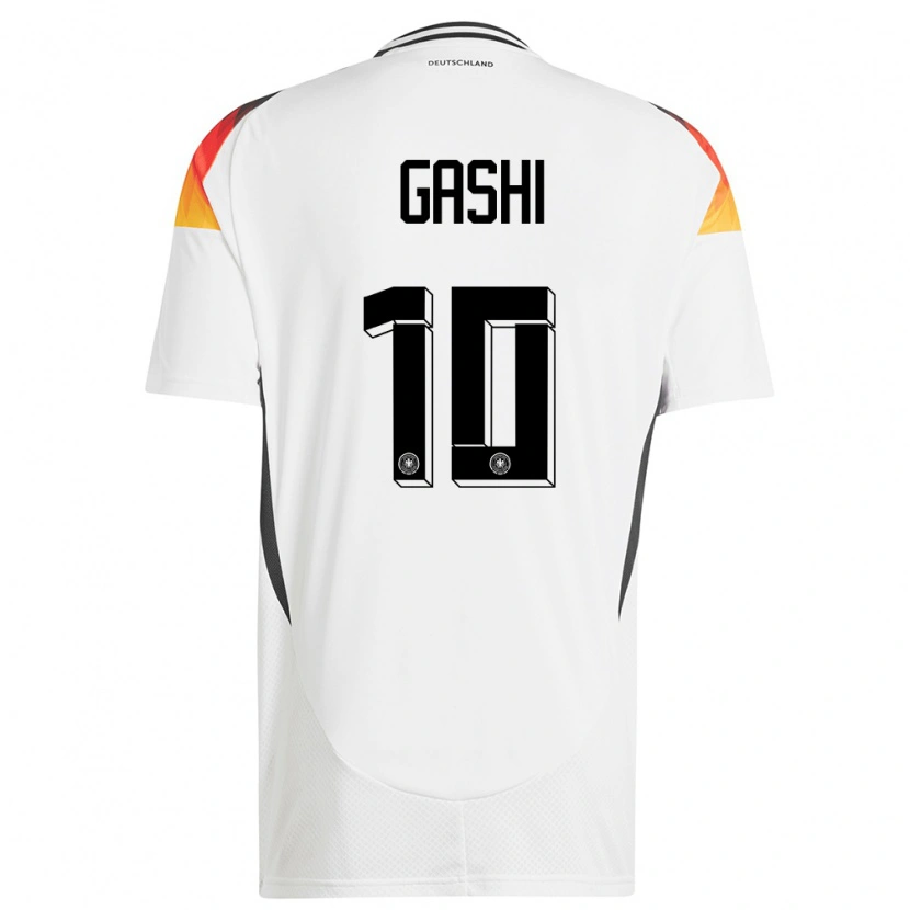Danxen Mujer Camiseta Alemania Yll Gashi #10 Blanco 1ª Equipación 24-26 La Camisa