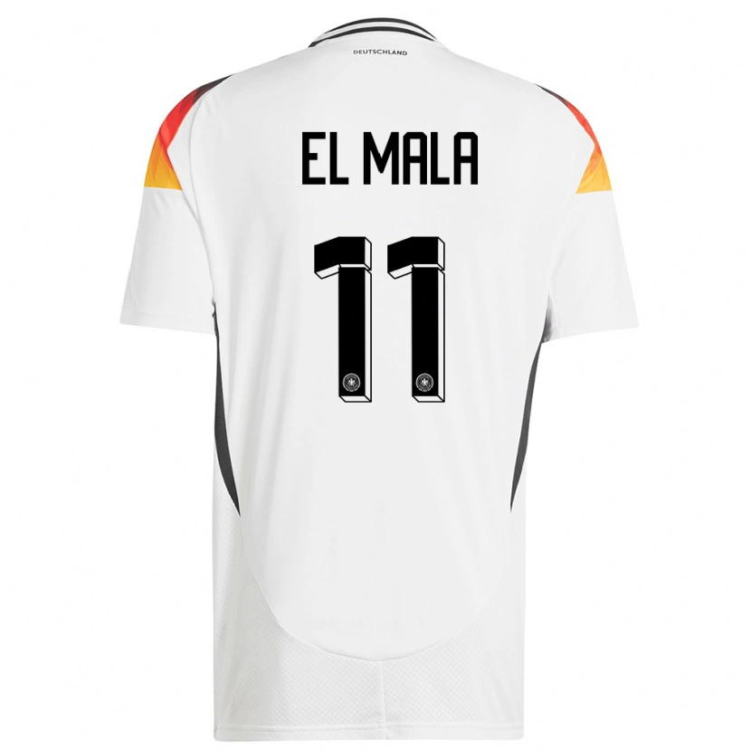 Danxen Mujer Camiseta Alemania Said El Mala #11 Blanco 1ª Equipación 24-26 La Camisa