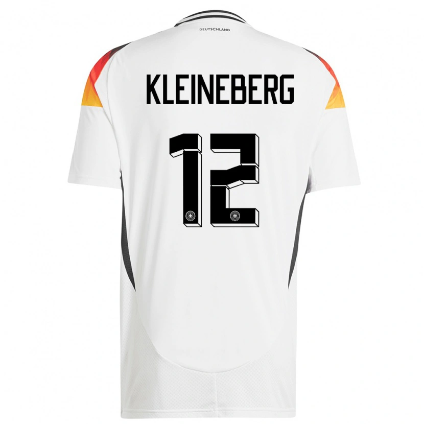 Danxen Mujer Camiseta Alemania Philip Kleineberg #12 Blanco 1ª Equipación 24-26 La Camisa