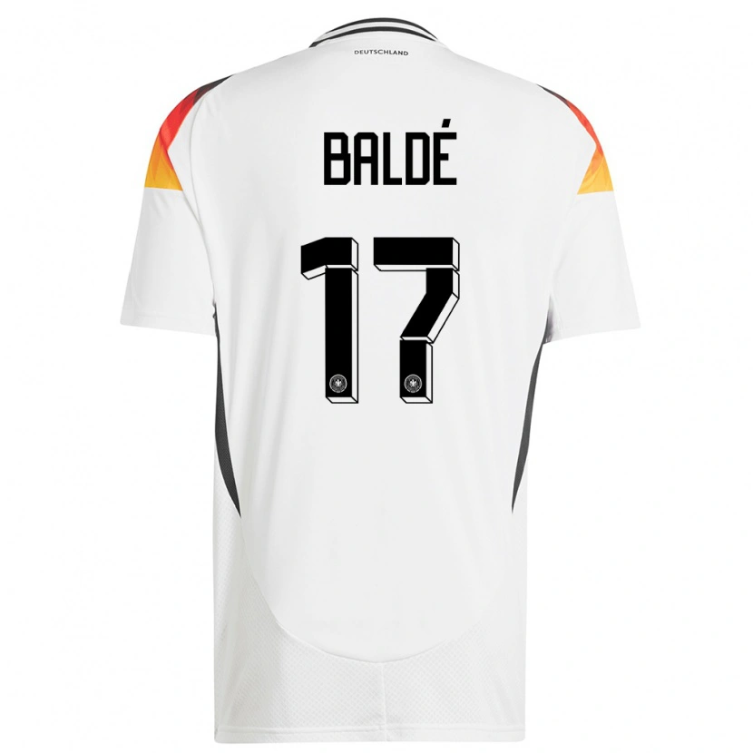 Danxen Mujer Camiseta Alemania Fabio Baldé #17 Blanco 1ª Equipación 24-26 La Camisa