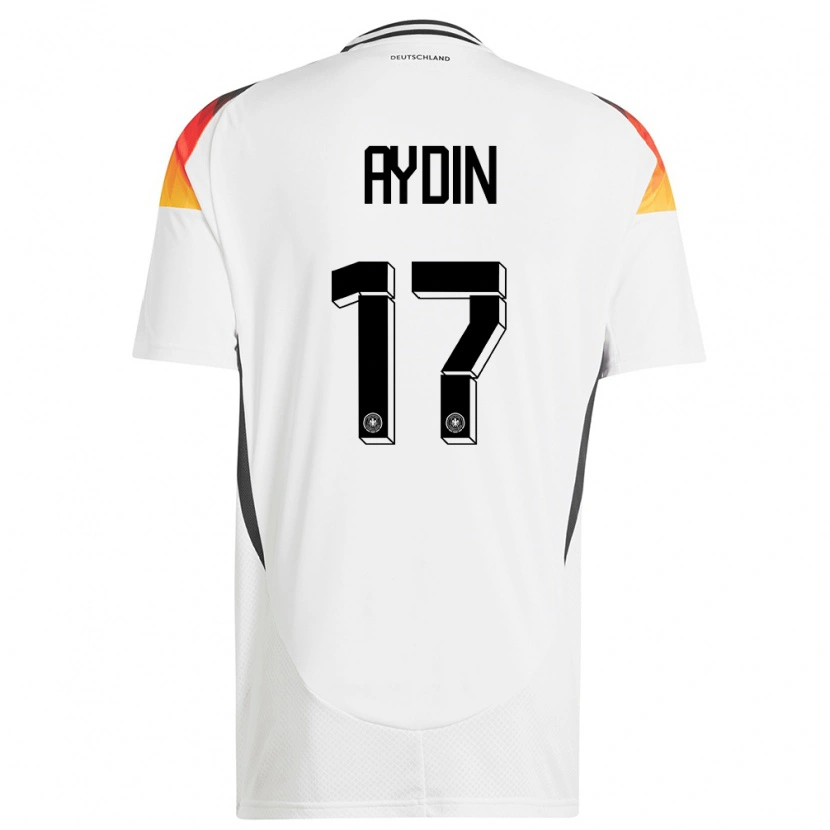 Danxen Mujer Camiseta Alemania Ali Aydin #17 Blanco 1ª Equipación 24-26 La Camisa