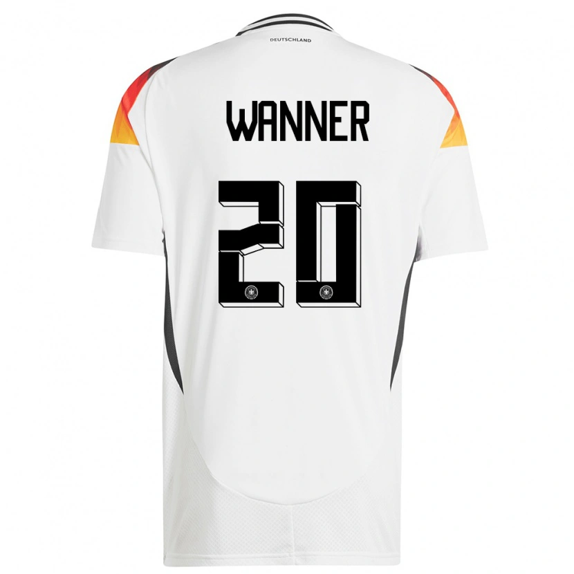 Danxen Mujer Camiseta Alemania Paul Wanner #20 Blanco 1ª Equipación 24-26 La Camisa