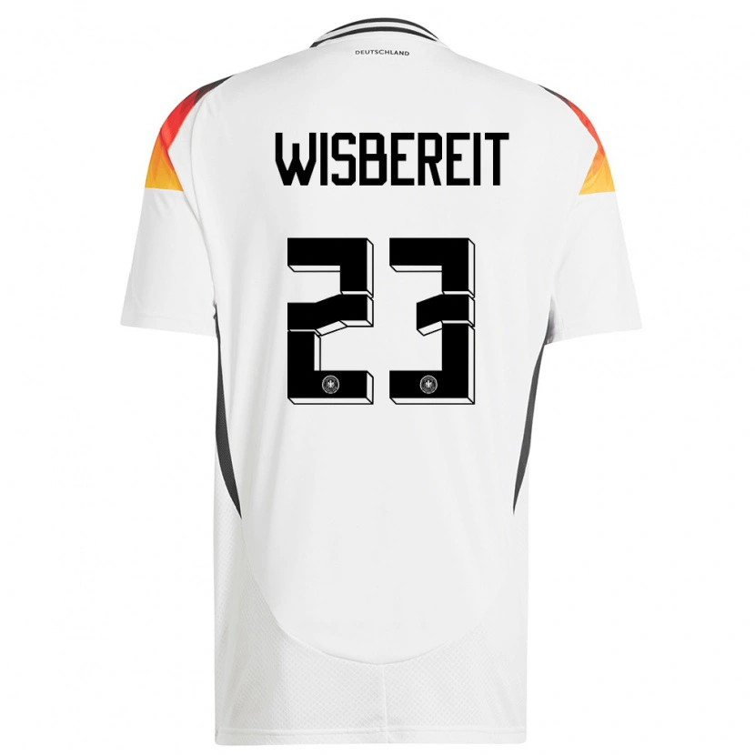 Danxen Mujer Camiseta Alemania Tom Wisbereit #23 Blanco 1ª Equipación 24-26 La Camisa