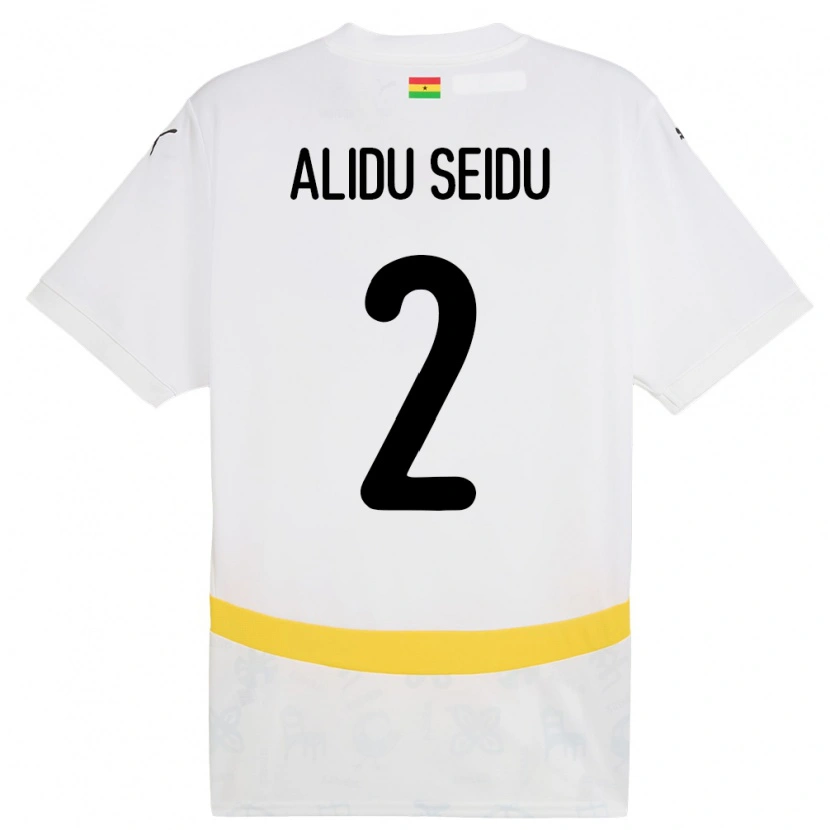 Danxen Mujer Camiseta Ghana Alidu Seidu #2 Blanco 1ª Equipación 24-26 La Camisa
