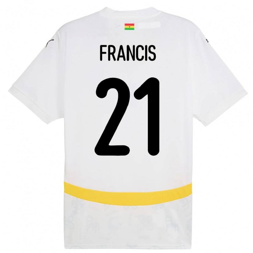 Danxen Mujer Camiseta Ghana Abu Francis #21 Blanco 1ª Equipación 24-26 La Camisa