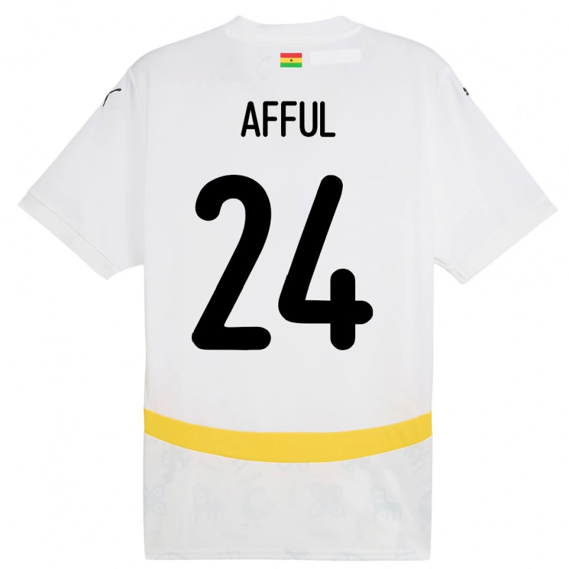 Danxen Mujer Camiseta Ghana Isaac Afful #24 Blanco 1ª Equipación 24-26 La Camisa
