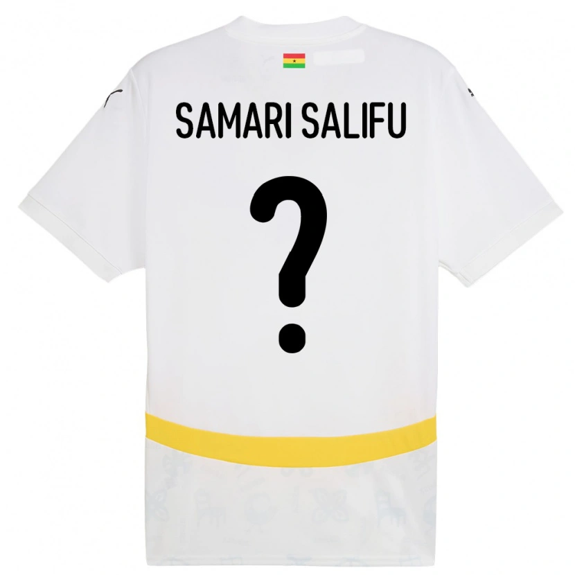 Danxen Mujer Camiseta Ghana Abass Samari Salifu #0 Blanco 1ª Equipación 24-26 La Camisa