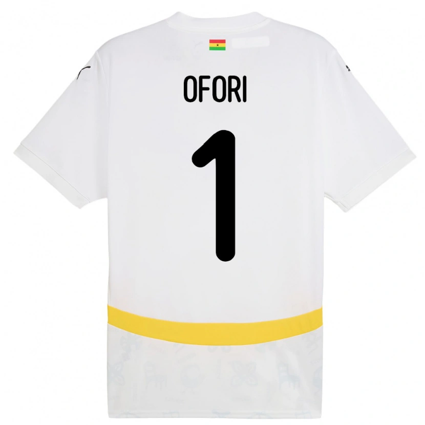 Danxen Mujer Camiseta Ghana Richard Ofori #1 Blanco 1ª Equipación 24-26 La Camisa