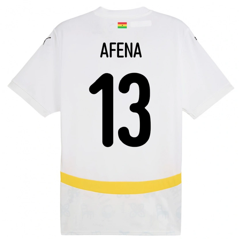 Danxen Mujer Camiseta Ghana Felix Afena-Gyan #13 Blanco 1ª Equipación 24-26 La Camisa