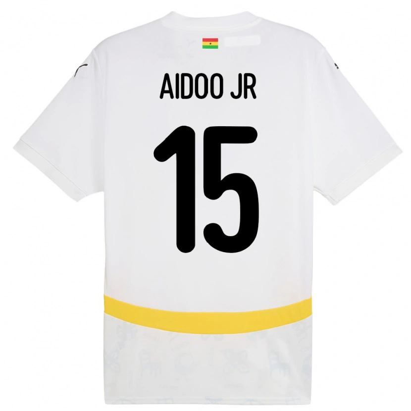 Danxen Mujer Camiseta Ghana Joseph Aidoo #15 Blanco 1ª Equipación 24-26 La Camisa