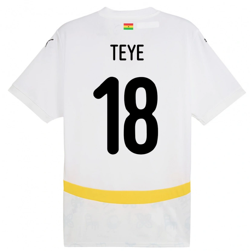 Danxen Mujer Camiseta Ghana Suzzy Teye #18 Blanco 1ª Equipación 24-26 La Camisa