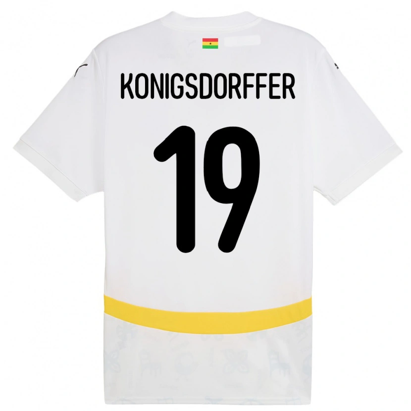 Danxen Mujer Camiseta Ghana Ransford-Yeboah Konigsdorffer #19 Blanco 1ª Equipación 24-26 La Camisa