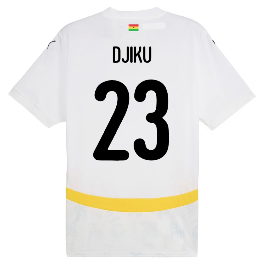 Danxen Mujer Camiseta Ghana Alexander Djiku #23 Blanco 1ª Equipación 24-26 La Camisa