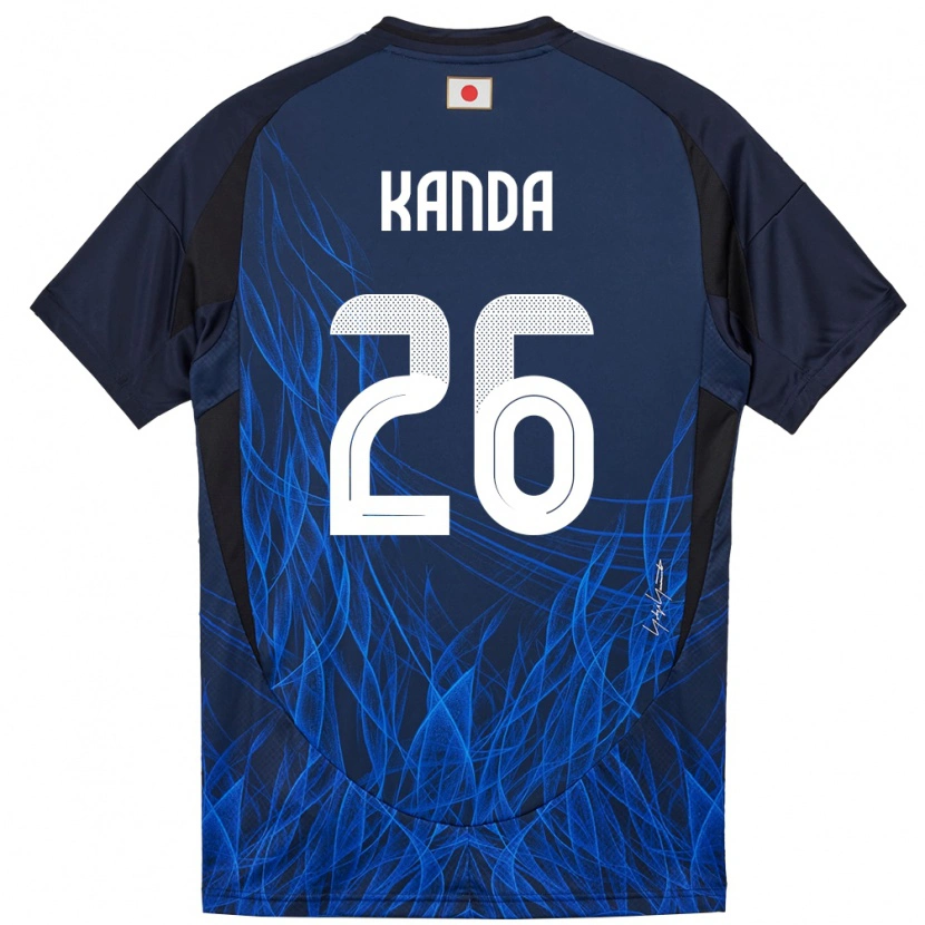 Danxen Mujer Camiseta Japón Hiroto Kanda #26 Azul Oscuro 1ª Equipación 24-26 La Camisa