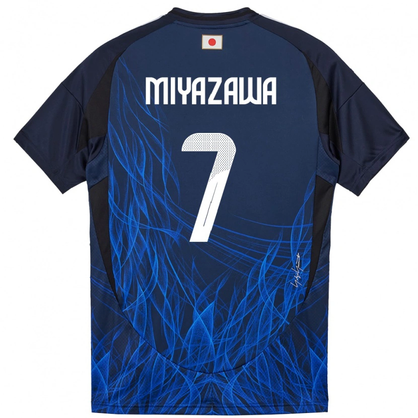 Danxen Mujer Camiseta Japón Hinata Miyazawa #7 Azul Oscuro 1ª Equipación 24-26 La Camisa