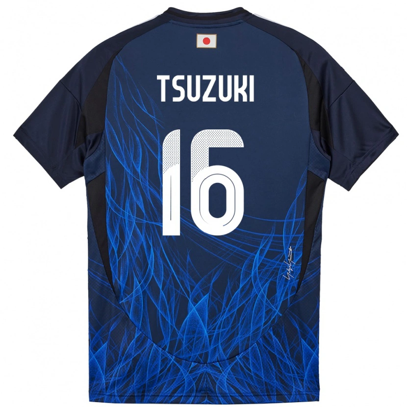 Danxen Mujer Camiseta Japón Shunta Tsuzuki #16 Azul Oscuro 1ª Equipación 24-26 La Camisa