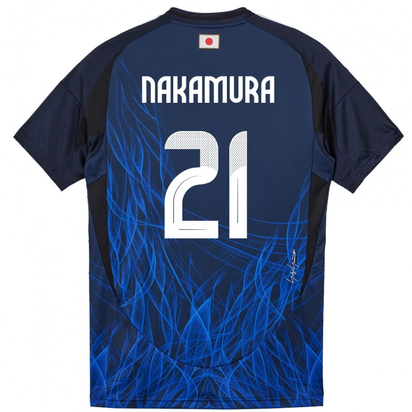 Danxen Mujer Camiseta Japón Jiro Nakamura #21 Azul Oscuro 1ª Equipación 24-26 La Camisa