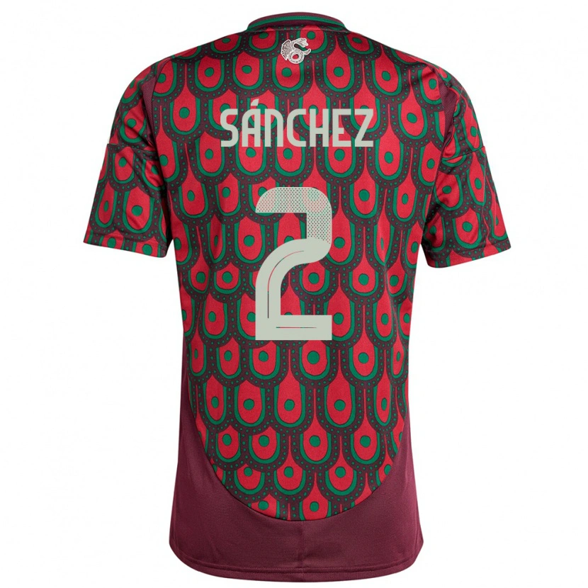 Danxen Mujer Camiseta México Jorge Sánchez #2 Granate 1ª Equipación 24-26 La Camisa