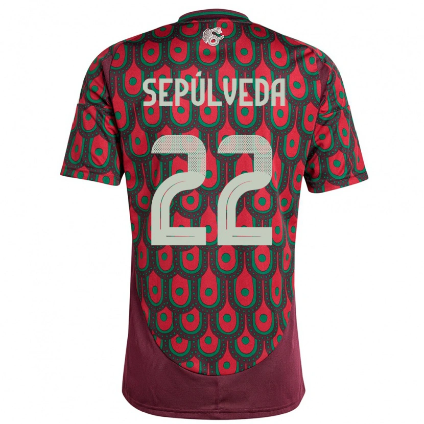 Danxen Mujer Camiseta México Ángel Sepúlveda #22 Granate 1ª Equipación 24-26 La Camisa