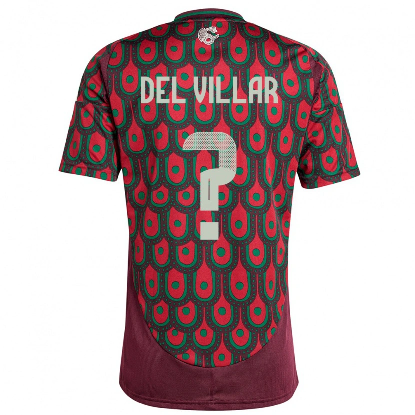 Danxen Mujer Camiseta México Everardo Del Villar #0 Granate 1ª Equipación 24-26 La Camisa