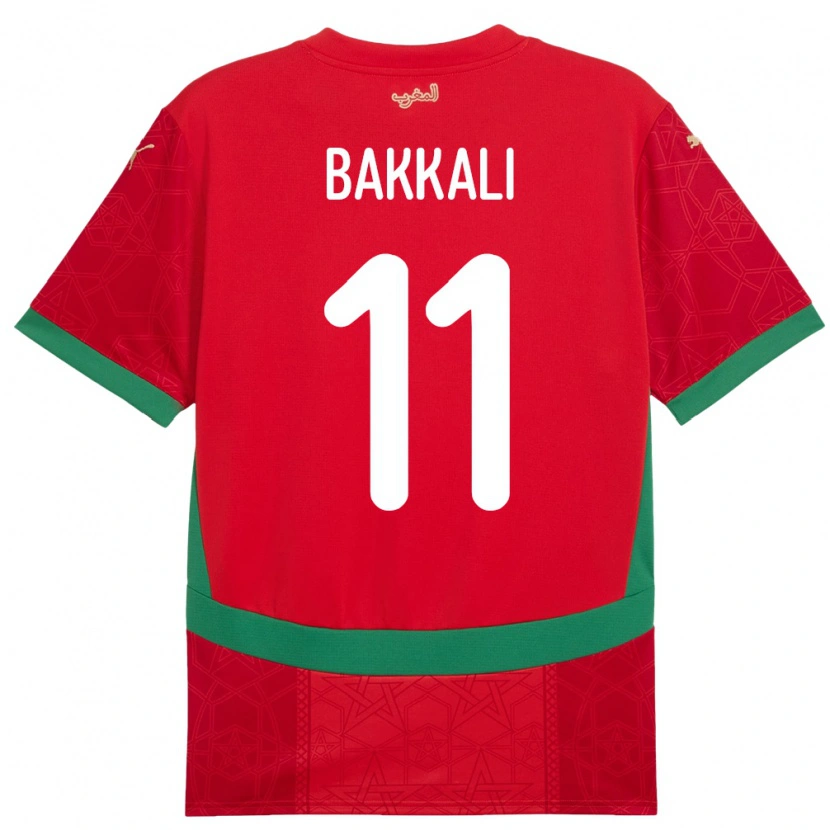Danxen Mujer Camiseta Marruecos Mohamade Bakkali #11 Rojo 1ª Equipación 24-26 La Camisa