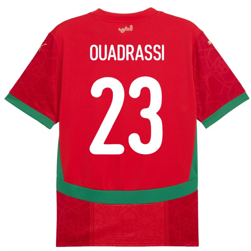Danxen Mujer Camiseta Marruecos Dalil Ouadrassi #23 Rojo 1ª Equipación 24-26 La Camisa