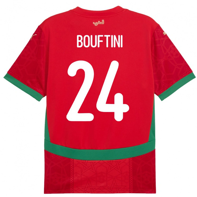 Danxen Mujer Camiseta Marruecos Sofia Bouftini #24 Rojo 1ª Equipación 24-26 La Camisa