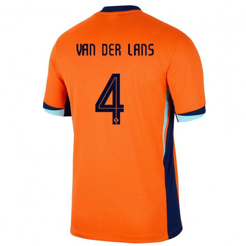 Danxen Mujer Camiseta Países Bajos Mylo Van Der Lans #4 Naranja 1ª Equipación 24-26 La Camisa