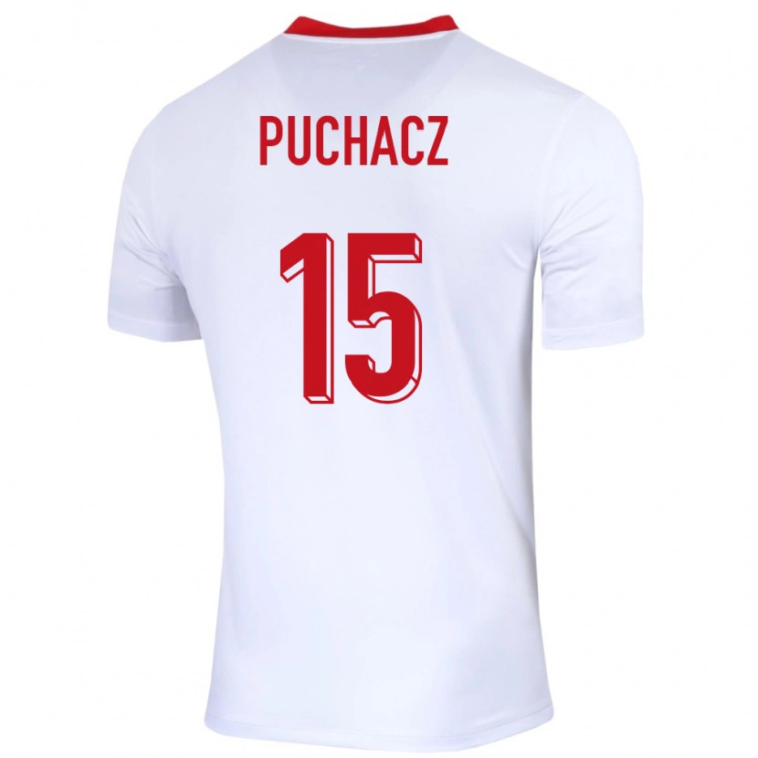 Danxen Mujer Camiseta Polonia Tymoteusz Puchacz #15 Blanco 1ª Equipación 24-26 La Camisa