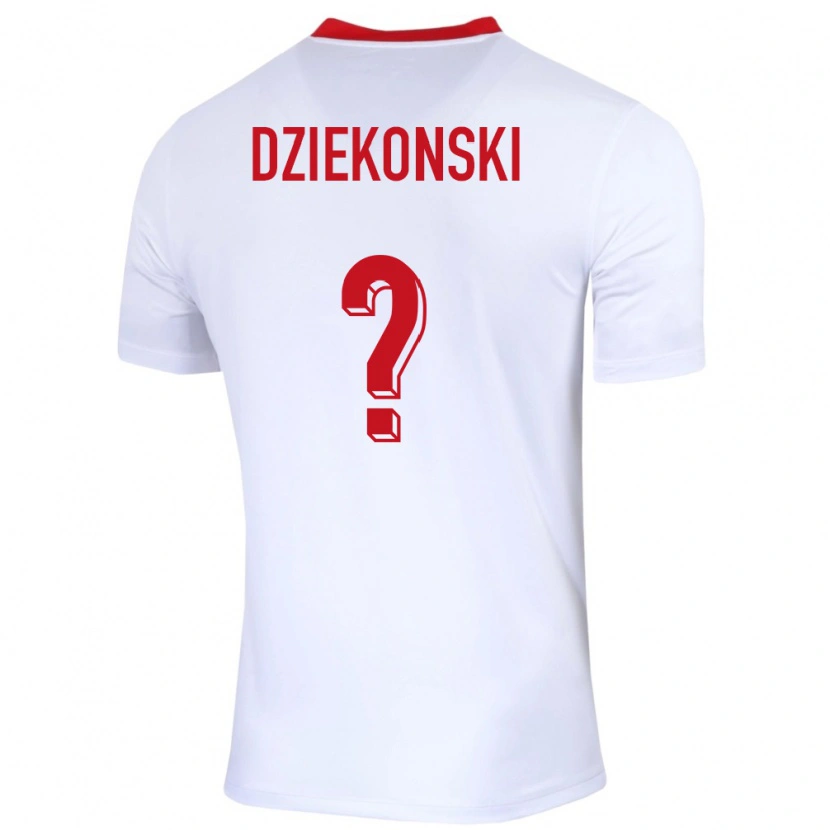 Danxen Mujer Camiseta Polonia Xavier Dziekonski #0 Blanco 1ª Equipación 24-26 La Camisa