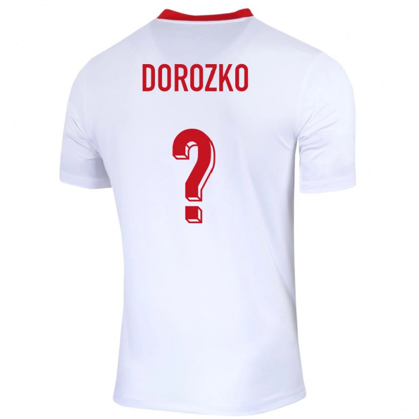 Danxen Mujer Camiseta Polonia Jan Dorozko #0 Blanco 1ª Equipación 24-26 La Camisa