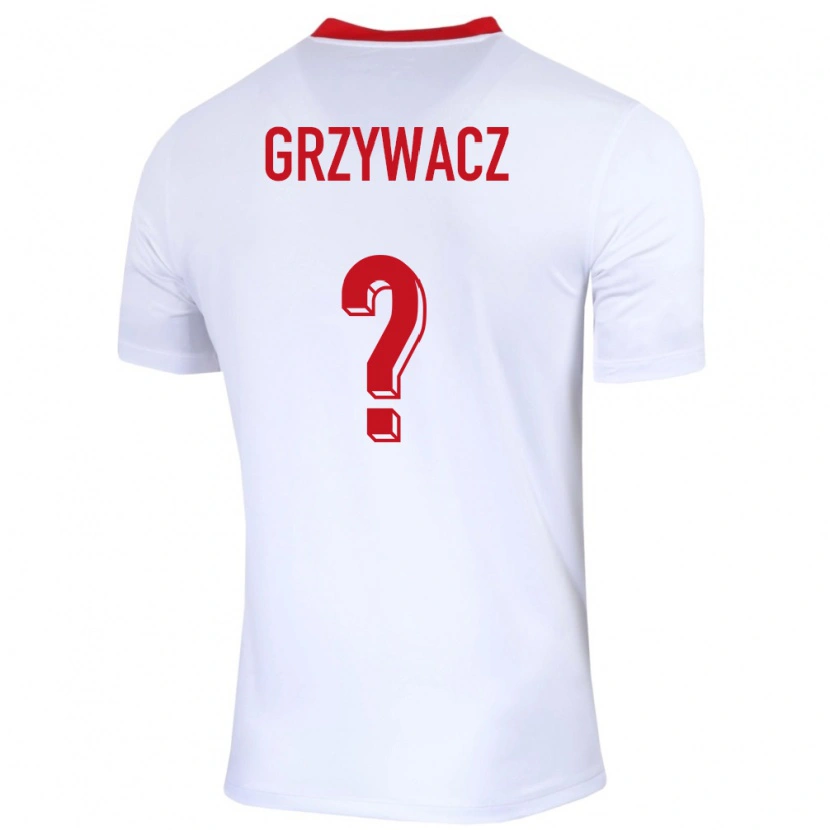 Danxen Mujer Camiseta Polonia Eryk Grzywacz #0 Blanco 1ª Equipación 24-26 La Camisa