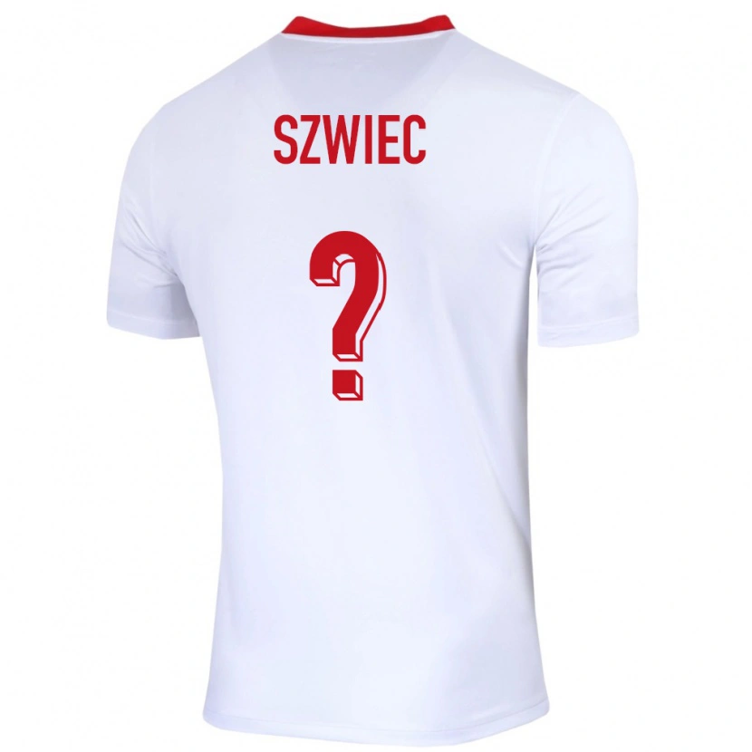 Danxen Mujer Camiseta Polonia Dawid Szwiec #0 Blanco 1ª Equipación 24-26 La Camisa