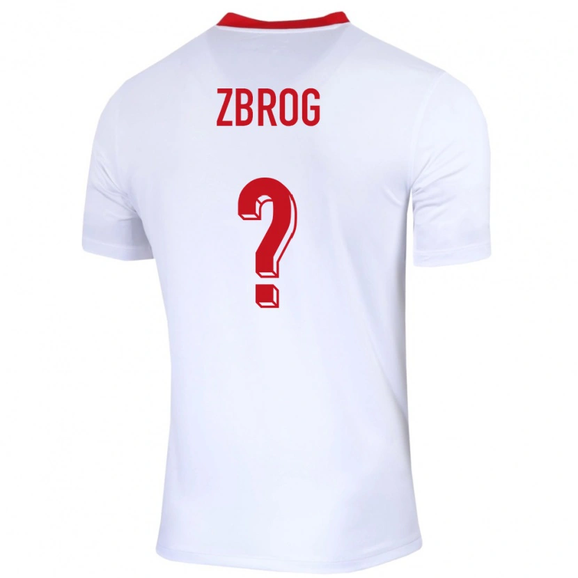 Danxen Mujer Camiseta Polonia Jakub Zbrog #0 Blanco 1ª Equipación 24-26 La Camisa