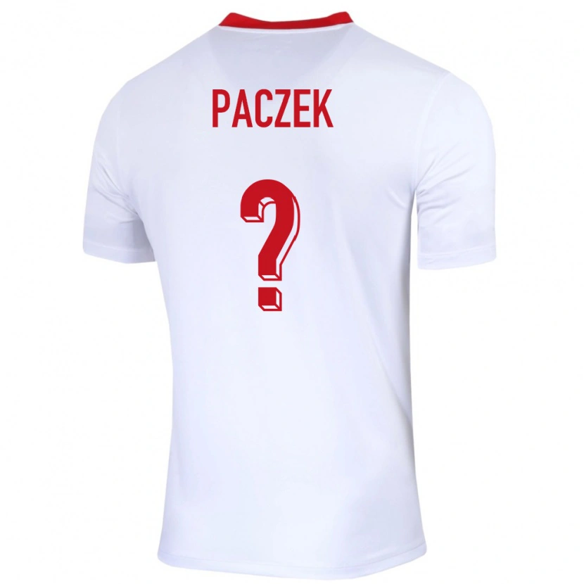 Danxen Mujer Camiseta Polonia Szymon Paczek #0 Blanco 1ª Equipación 24-26 La Camisa
