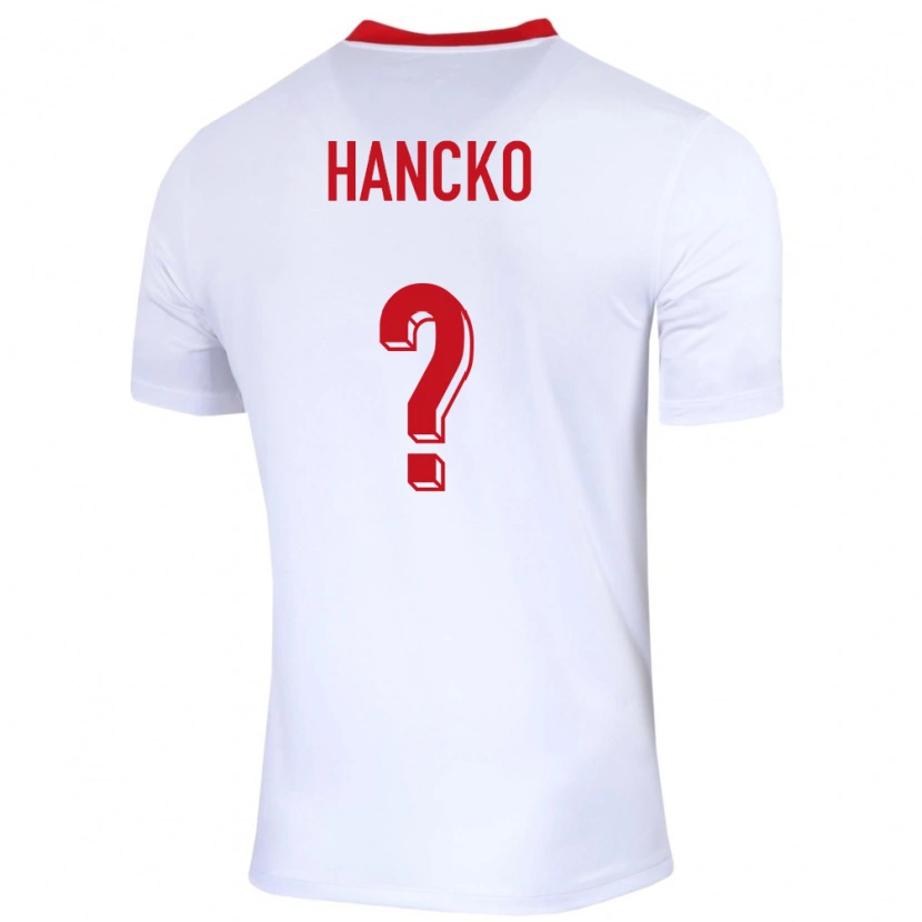 Danxen Mujer Camiseta Polonia Adam Hancko #0 Blanco 1ª Equipación 24-26 La Camisa
